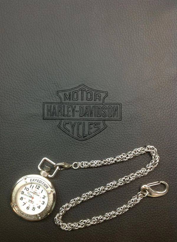 Custom byzantine chainmaille watch chain.