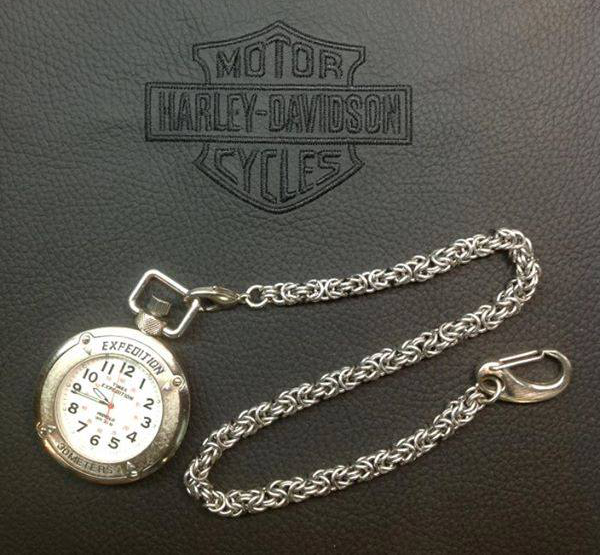 Custom byzantine chainmaille watch chain